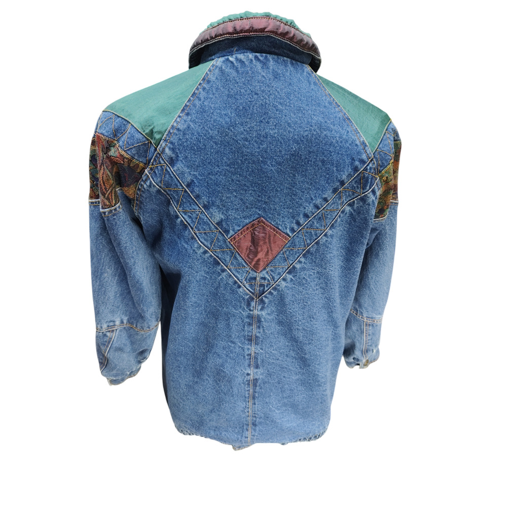 Current Seen 90's Denim Patchwork Jacket Sz M/M - image 2